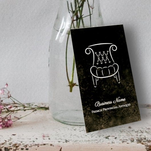  Franse Provinciale Fauteuil Antieke Dealer Visitekaartje