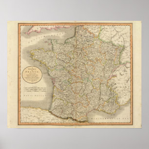 Franse provinciale grenzen poster
