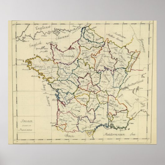 Franse provincies poster (Voorkant)