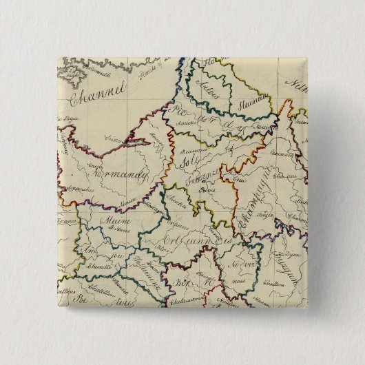 Franse provincies vierkante button 5,1 cm (Voorkant)