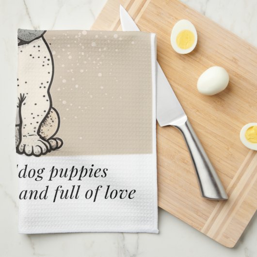 Franse puppies met bulldog - Cute and full of Love Theedoek (Quarter Fold)