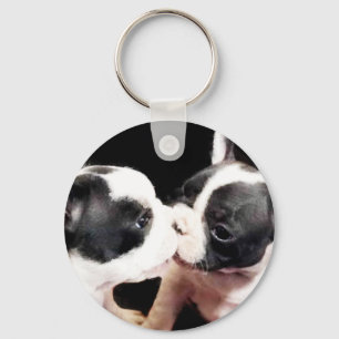 Franse puppies sleutelhanger
