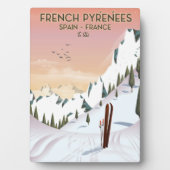 Franse Pyreneeën ski poster Fotoplaat (voorkant)