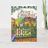 Franse Quarter Balcony Holiday Card Feestdagen Kaart (Voorkant)