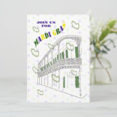 Franse Quarter Balcony Mardi Gras Partij Kaart (Staand voorkant)