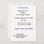 Franse Quarter Balcony Mardi Gras Partij Kaart (Achterkant)