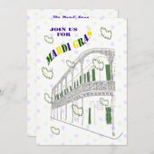 Franse Quarter Balcony Mardi Gras Partij Kaart (Voorkant / Achterkant)