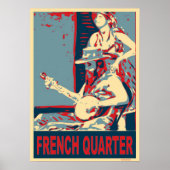 Franse Quarter Banjo Player Poster (Voorkant)