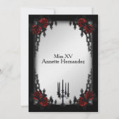 Franse Quarter Goth Silver Quinceañera  Kaart (Achterkant)