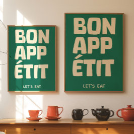 Franse Quote Keuken Muur Bon Appétit Poster
