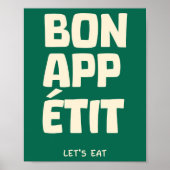 Franse Quote Keuken Muur Bon Appétit Poster (Voorkant)