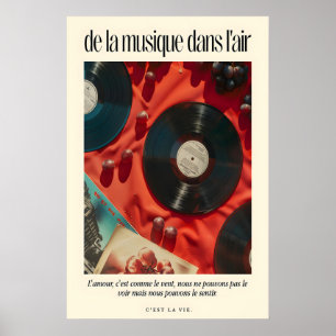 Franse Quote Vinyl Record Art Print Retro Muziek
