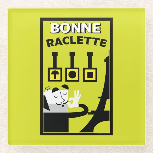 Franse raclette glazen onderzetter (Voorkant)
