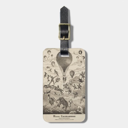 Franse reclame voor ballonfabrikant bagagelabel (Voorkant verticaal)