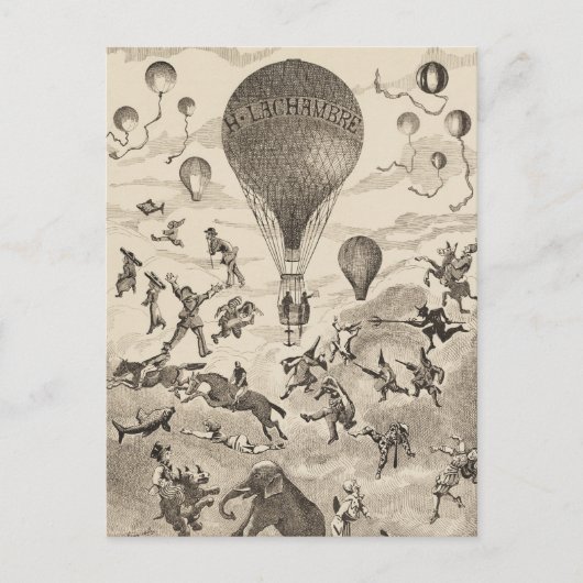 Franse reclame voor ballonfabrikant briefkaart (Voorkant)