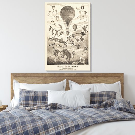 Franse reclame voor ballonfabrikant canvas afdruk (Insitu (Slaapkamer))