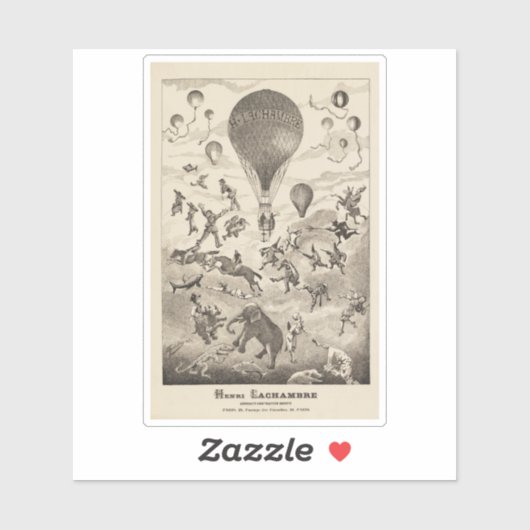 Franse reclame voor ballonfabrikant sticker (Vel)