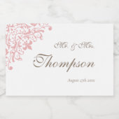 Franse Regency Pink Fleur de Lis bruiloft gunst Sparkling Wijnetiket (Enkel label)