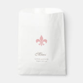 Franse Regency Pink Fleur de Lis Bruiloft Merci Bedankzakje (Voorkant)