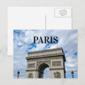Franse Reis Parijs Arc de Triomphe Foto Briefkaart (Voorkant / Achterkant)