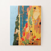 Franse reisillustratie van rivierbedekking Legpuzzel (Verticaal)