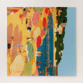 Franse reisillustratie van rivierbedekking Legpuzzel (Horizontaal)