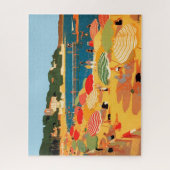 Franse reisillustratie van rivierbedekking Legpuzzel (Verticaal)