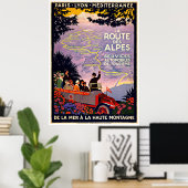 Franse reiskaart - Posters voor het reizen met de  (Thuiskantoor)