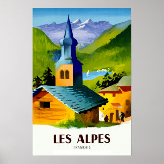Franse reisposter Alps Poster