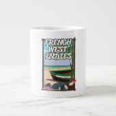 Franse reisposter West Indies Beach Grote Koffiekop (Voorkant)