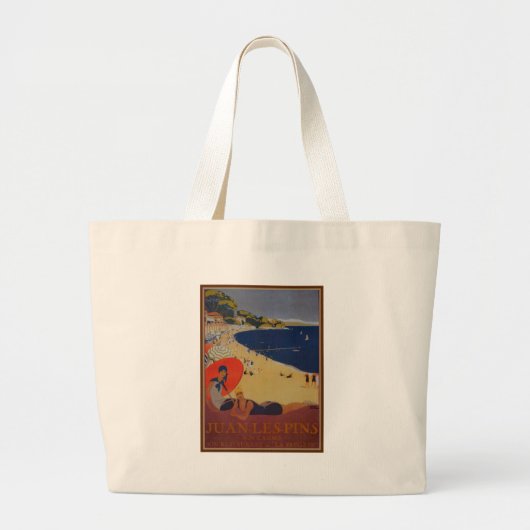  Franse reisreclame Grote Tote Bag (Voorkant)