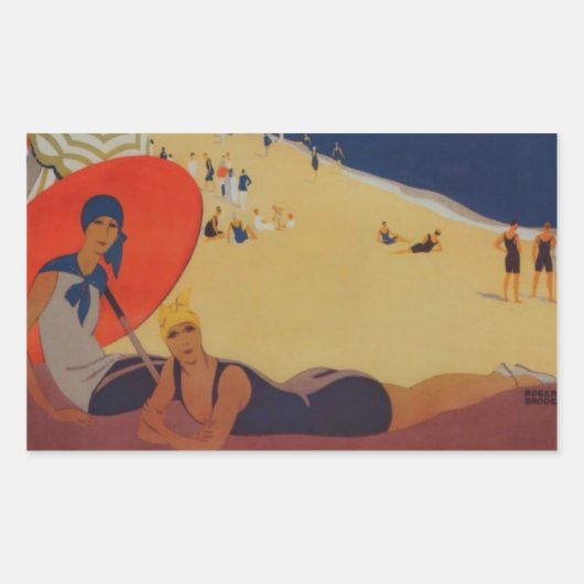 Franse reisreclame Rechthoekige Sticker (Voorkant)