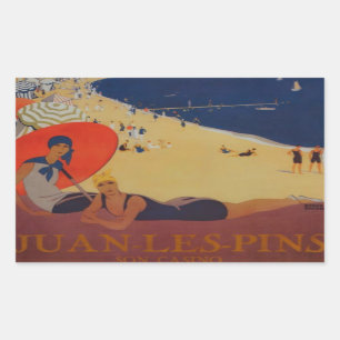 Franse reisreclame Rechthoekige Sticker