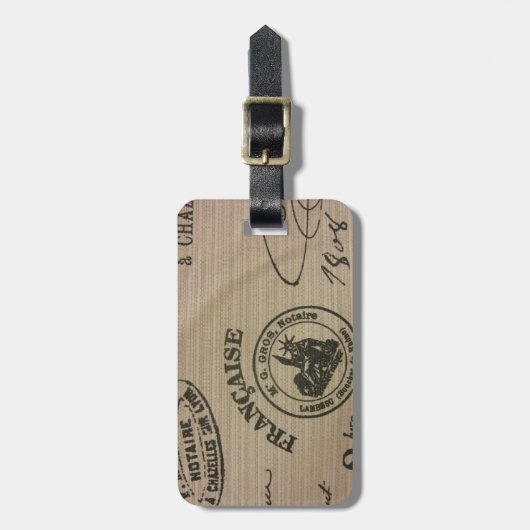 Franse reisstempels bagagelabel (Voorkant verticaal)