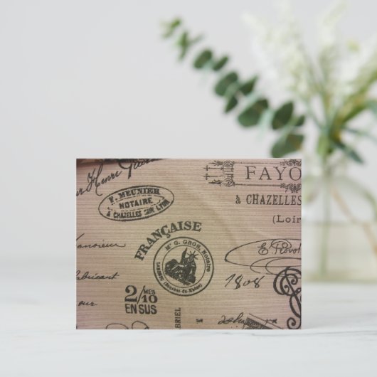 Franse reisstempels briefkaart (Staand voorkant)