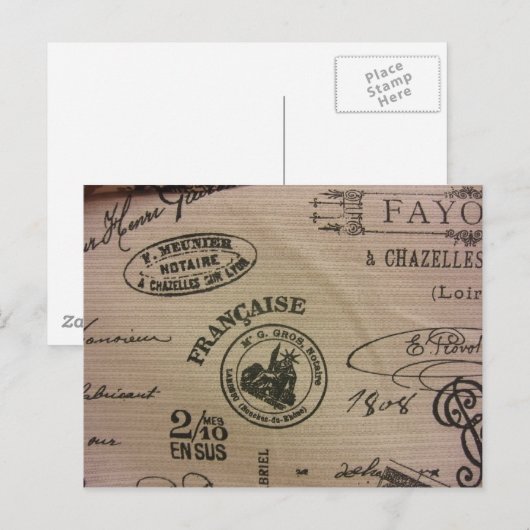 Franse reisstempels briefkaart (Voorkant / Achterkant)