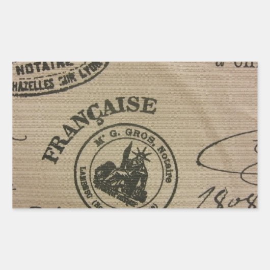 Franse reisstempels rechthoekige sticker (Voorkant)