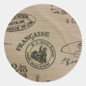Franse reisstempels ronde sticker (Voorkant)