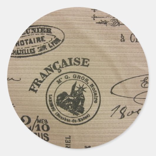 Franse reisstempels ronde sticker (Voorkant)