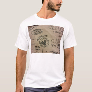 Franse reisstempels t-shirt