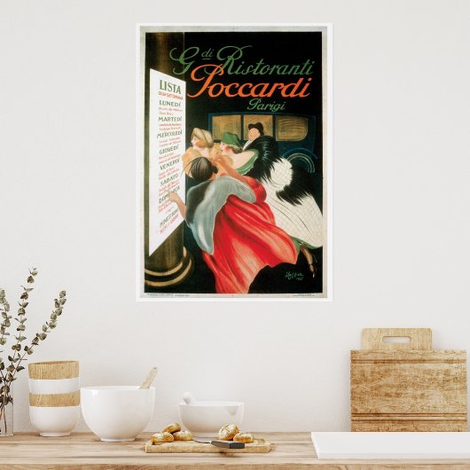 Franse Restaurants  Food and Art Poster (Keuken)