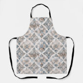 Franse Retro Bloemtegels All-Over Print Schort (Voorkant)