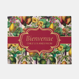 Franse Retro Floral Bienvenue Doormat Deurmat