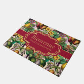 Franse Retro Floral Bienvenue Doormat Deurmat (Schuin)