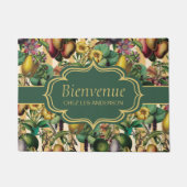 Franse Retro Floral Bienvenue Doormat Deurmat (Voorkant)
