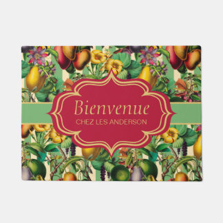 Franse Retro Floral Bienvenue Doormat Deurmat