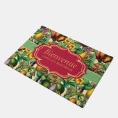 Franse Retro Floral Bienvenue Doormat Deurmat (Schuin)