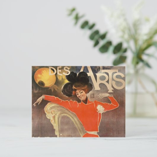 franse retro - kaart " cabaret des arts " (Staand voorkant)