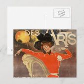 franse retro - kaart " cabaret des arts " (Voorkant / Achterkant)