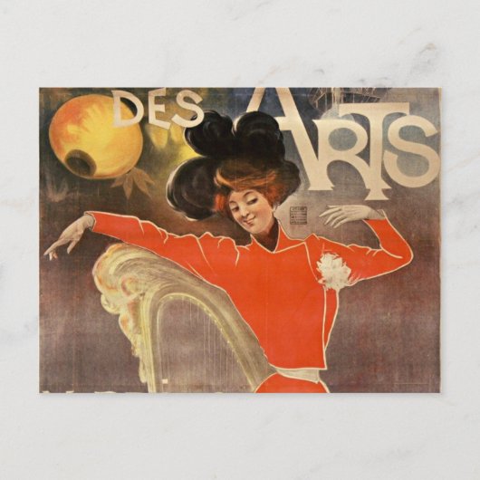 franse retro - kaart " cabaret des arts " (Voorkant)